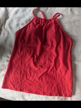 Shade & Shore Red Halter Swim Top